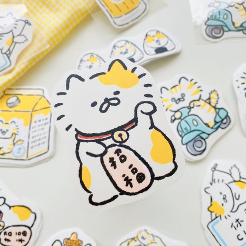 Waterproof stickers/3 small cats single large stickers - cats resting -  Shop 3-little-cat Stickers - Pinkoi