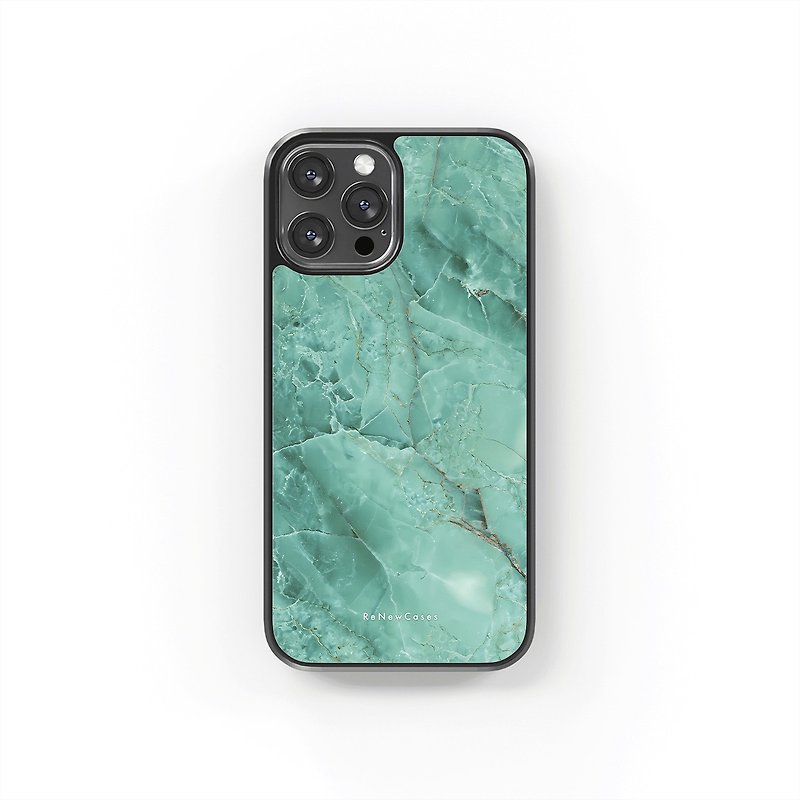 環保 再生材料 iPhone 三合一防摔手機殼 大理石紋 - 手機殼/手機套 - 環保材質 綠色