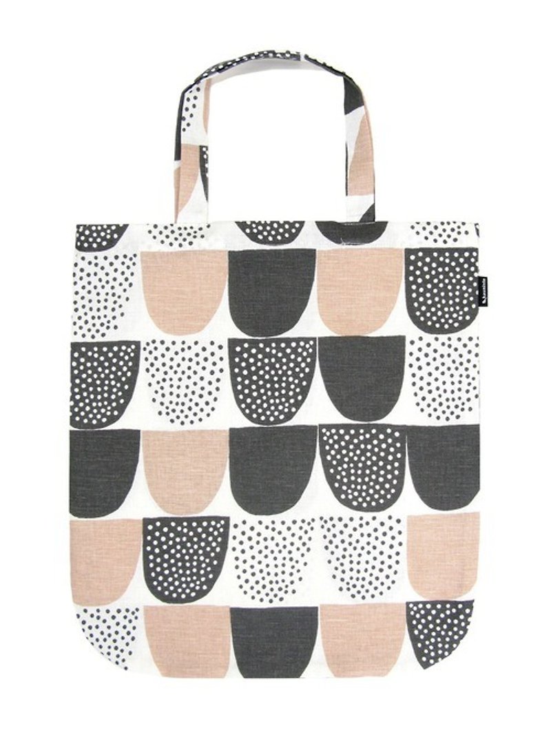 Finnish fabric Kauniste tote canvas bag/Christmas gift/exchange gift (SOKERI PINK) - Handbags & Totes - Cotton & Hemp Pink