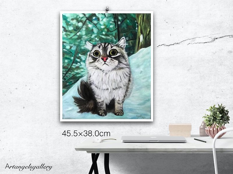 Angel Gallery/[Customized] Handmade Oil Painting/Siberian Cat/Paintings/ Oil Painting