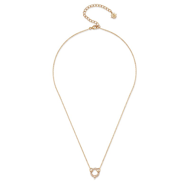 Gold/Silver Cable Chain Necklace with Charm Holder - สร้อยคอ - เงินแท้ สีทอง