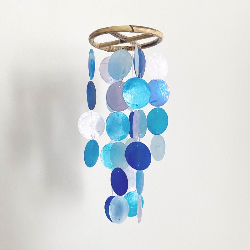 DIY-KIT|Lisbon Boutique(S)-Blue, LavendeR-Circle|Shell Wind Chime Mobile |#0-387 - 其他 - 貝殼 藍色