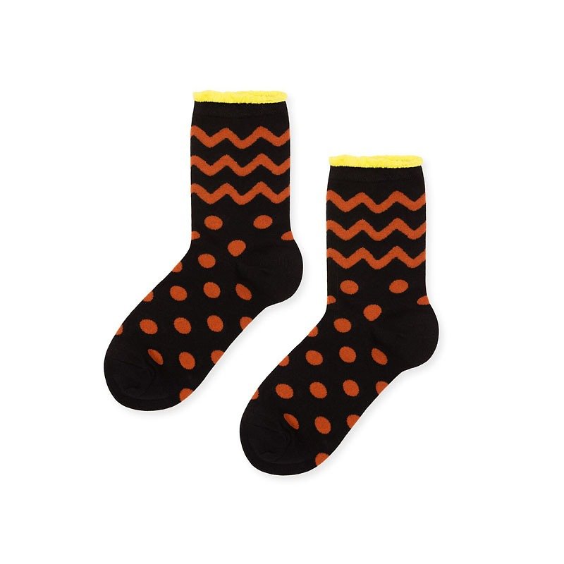 Hansel from Basel Polka Dot Socks/Socks/Cozy Cotton Socks/Women's Socks - Socks - Cotton & Hemp Black