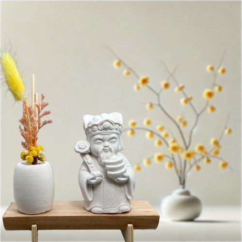 創藝 禪香光影 手作館 文青簡約風 淨念吉祥之財神爺/土地公 原木底座系列 香氛擴香