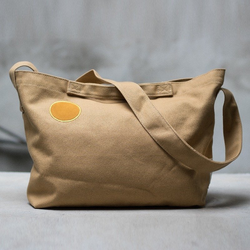 Small days canvas warm sun bag _ khaki - Messenger Bags & Sling Bags - Cotton & Hemp Multicolor