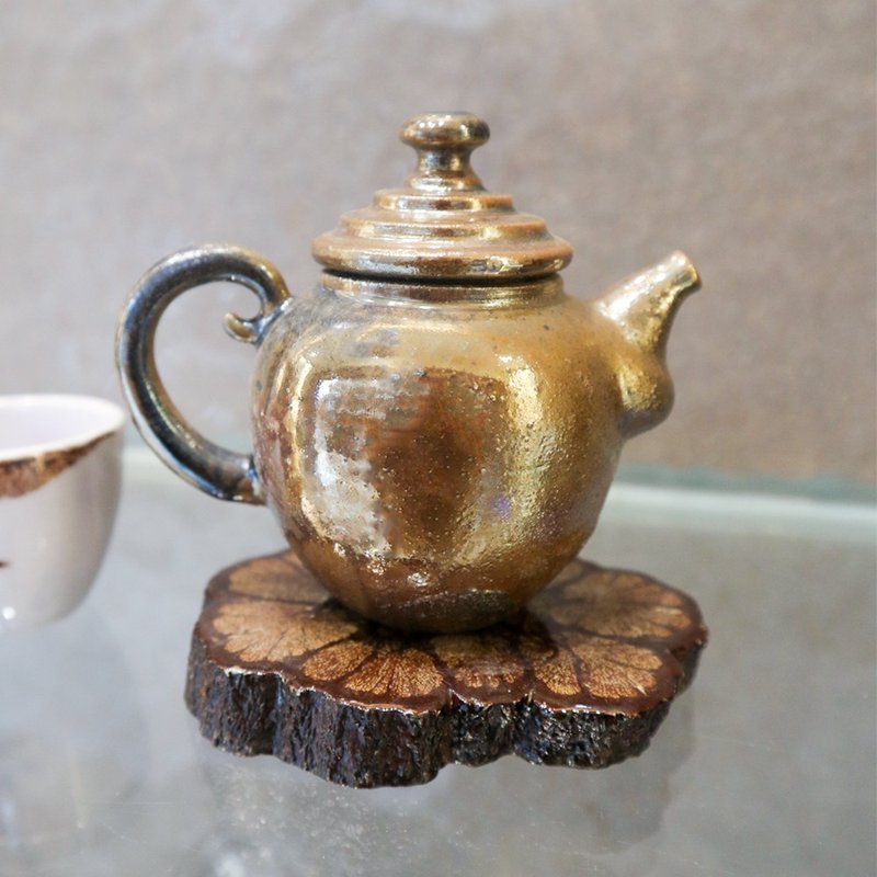 流光金華 手工柴燒壺 - 茶壺/茶杯/茶具 - 陶 咖啡色