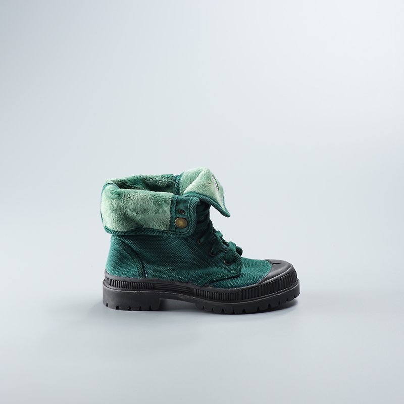 西班牙帆布鞋 冬季刷毛 綠色 黑頭 洗舊  860777 童鞋尺寸 - 男/女童鞋 - 棉．麻 綠色