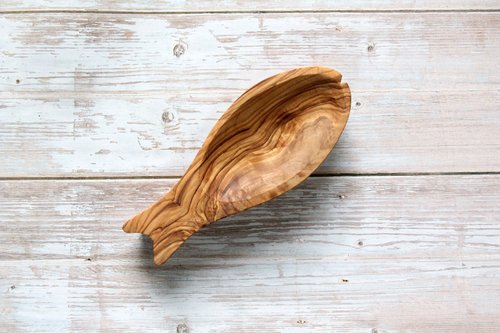 SÜSS Living生活良品 英國Naturally Med精品餐廚橄欖木小魚造型實木盤/零食擺盤收納盤