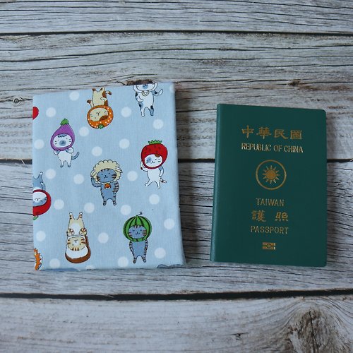 秋葉手作 【水果貓咪】護照套 護照夾 護照包 出國必備