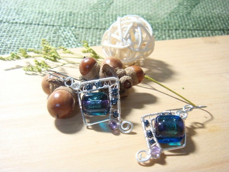 Grapefruit Forest Glass - Shuofenggui - Design - Glass Earrings - Earrings & Clip-ons - Glass Multicolor