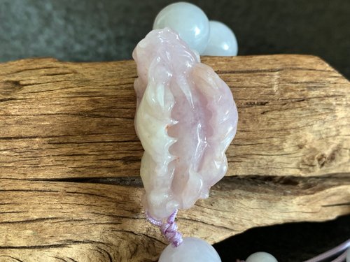 淳玉晶品坊 快速出貨免費開光天然緬甸玉翡翠招財貔貅手鍊 手工紫羅蘭