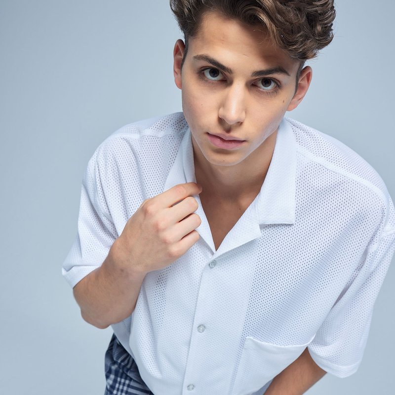 Stone'As EYELET FABRIC SHIRT / 白色透氣網眼襯衫 - 男襯衫/休閒襯衫 - 其他材質 白色