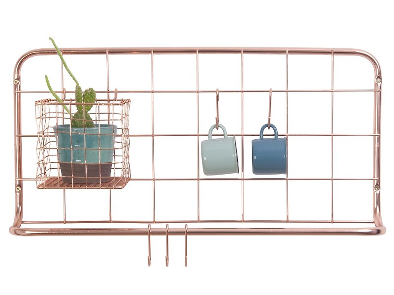 p.t.,Kitchen rack set Open Grid copper plated - 收納箱/收納用品 - 其他金屬 金色