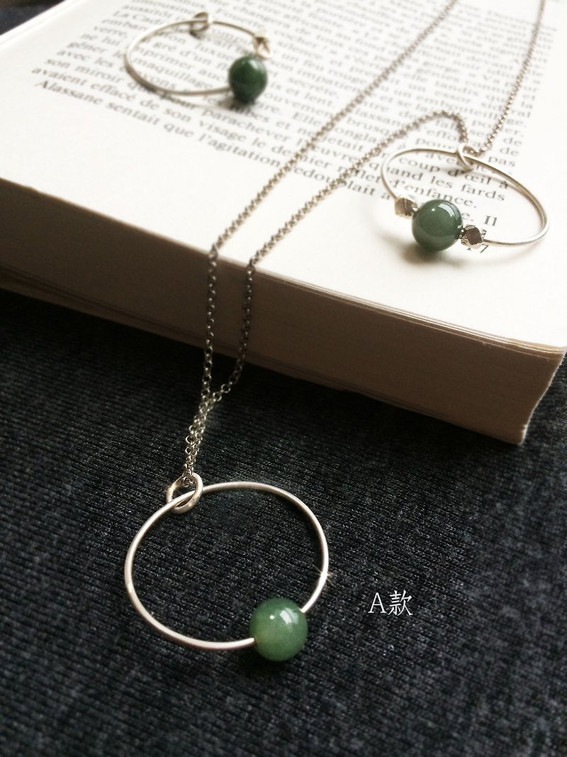 Its mountain stone - natural jade (Myanmar jade) handmade necklace-A paragraph - Necklaces - Other Metals Silver
