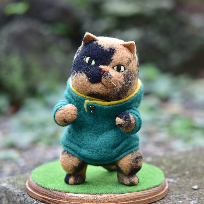 [Wool doll] [Cat] Hoody Sabi-san [One-of-a-kind item] - Stuffed Dolls & Figurines - Wool 