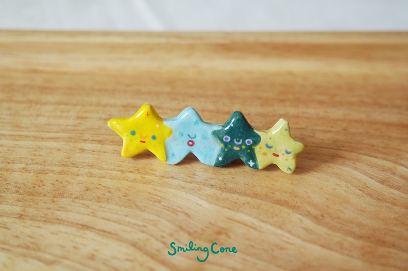 Ceramic Star Group Hairpin Hair Accessories [Limited Products] - เครื่องประดับผม - ดินเผา สีเหลือง