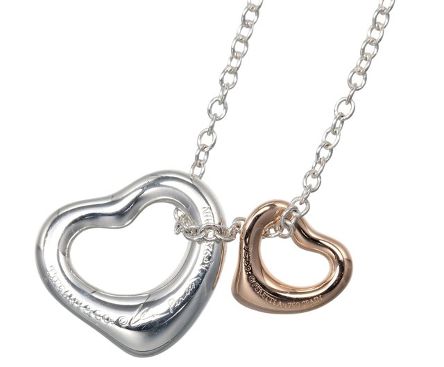 美品 Tiffany オープンハート プチハート ネックレス ビンテージ 定番 Tiffany & Co. - ティファニー オープンハート ネックレス 正規