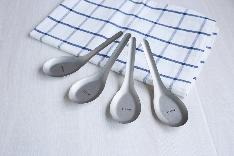 pure titanium Classic Taiwanese Spoon for 2 - Cutlery & Flatware - Other Metals Silver