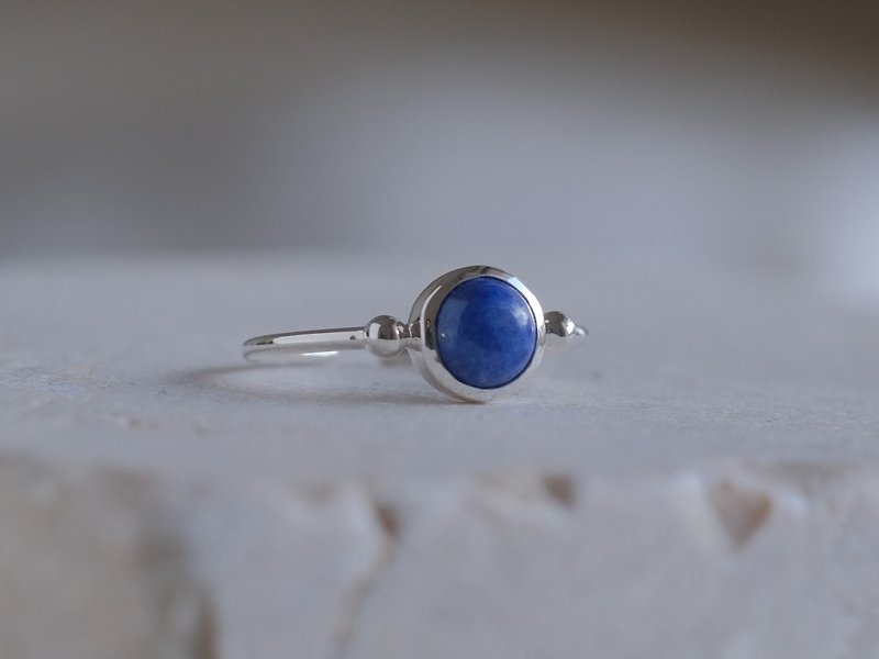 Lapis lazuli Halda áfram ring　silver natural stone　navy - General Rings - Other Metals Blue