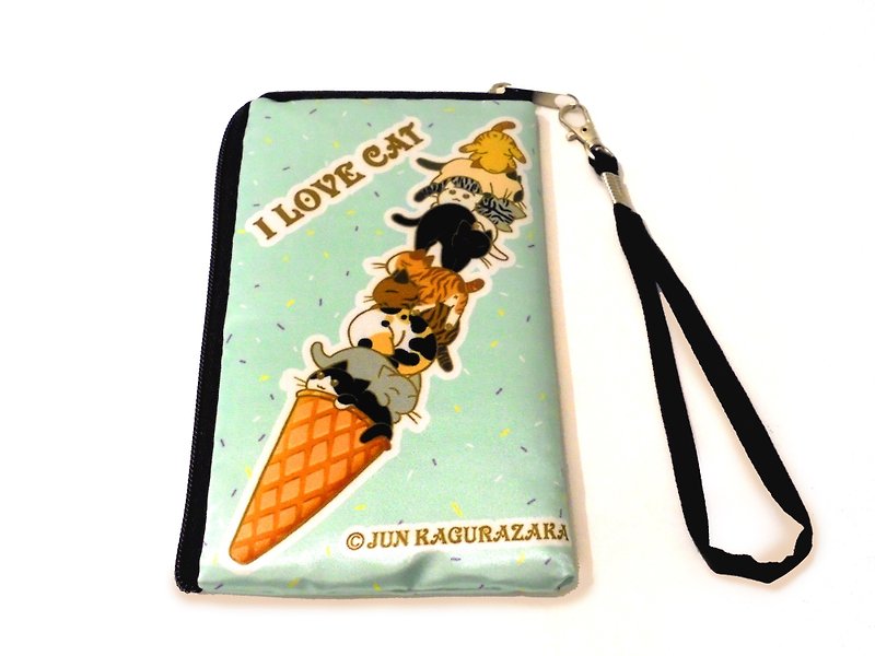 Cat Waterproof Fabric Mobile Phone Bag Universal Bag (Ice Cream/Candy) - อื่นๆ - วัสดุอื่นๆ หลากหลายสี