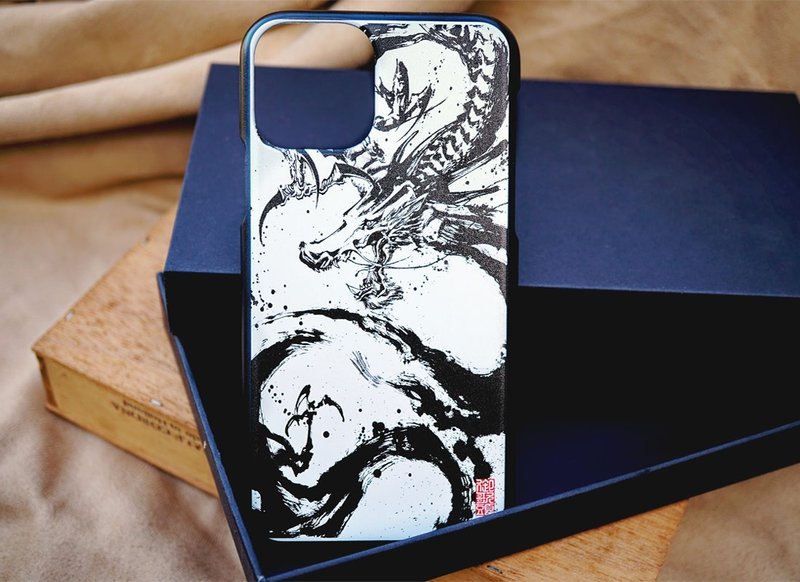 【Ink Painting Limited Phone Case Series / IPhone 11 Pro Only】Flying Dragon - Phone Cases - Other Metals White