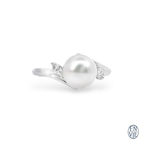 ENVIE 頂級鉑金 AKOYA珍珠戒指 Platinum Pearl Diamond Ring