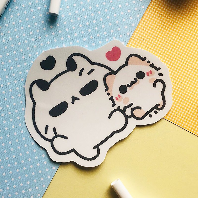 Bad Meow and Mao Meow-Waterproof Large Stickers (22 styles in total) - สติกเกอร์ - วัสดุกันนำ้ 