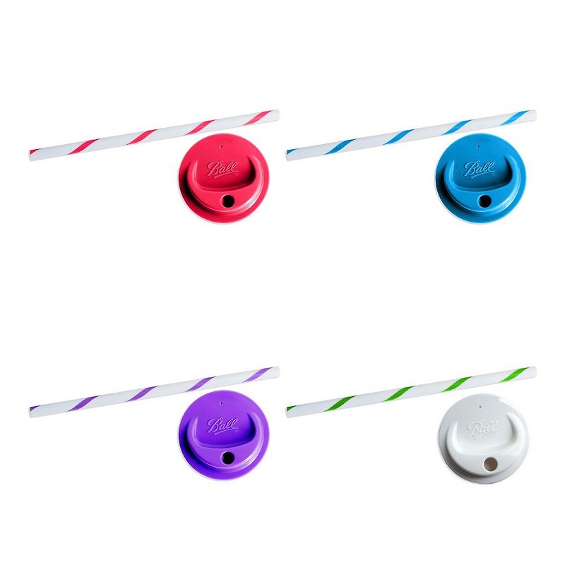 Ball Lid Straw Set - หลอดดูดน้ำ - พลาสติก หลากหลายสี