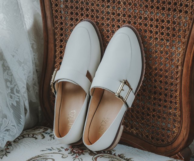 ホワイトレザー オックスフォードシューズ ジェオックス GEOX