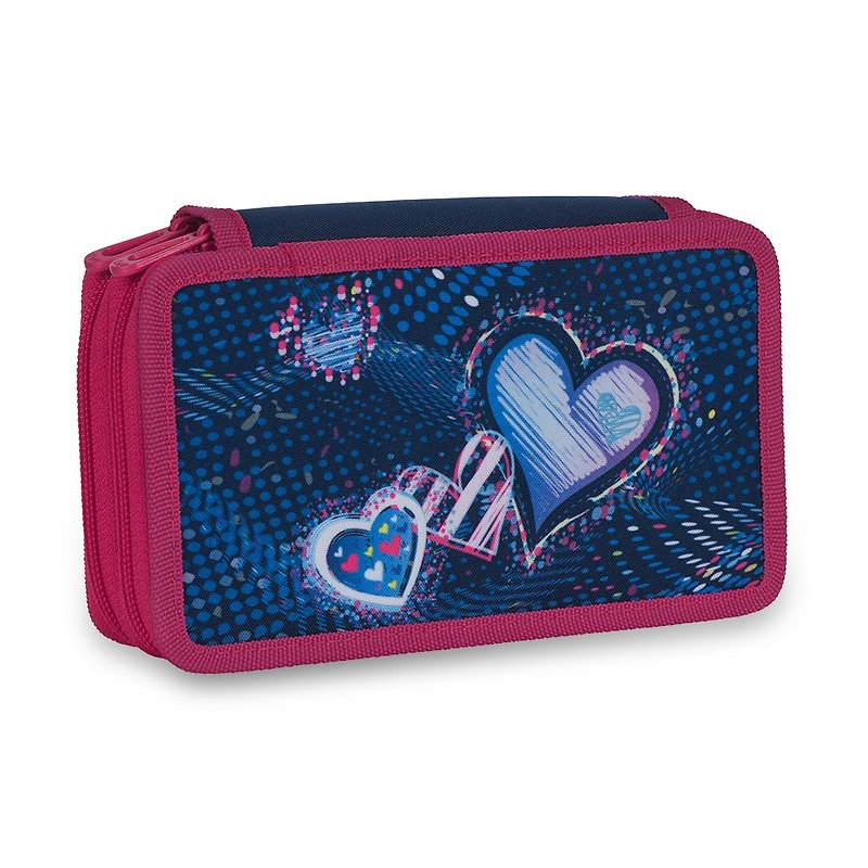 Tiger Family Little Knight Multifunctional Double Creative Stationery Bag - Space Heart - Pencil Cases - Waterproof Material Purple