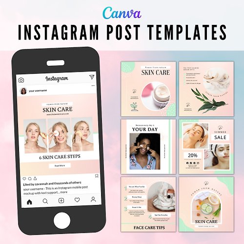 Digisign Studio By Nok Werner 32 Editable Instagram Single Post Templates for Canva (Size 1080 x 1080 px.)