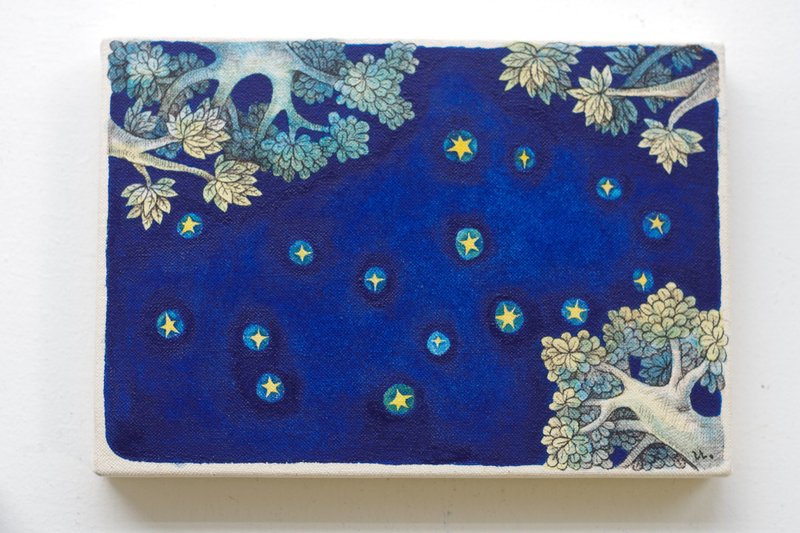 乙女座　原画　水彩 - 海報/掛畫/掛布 - 棉．麻 藍色