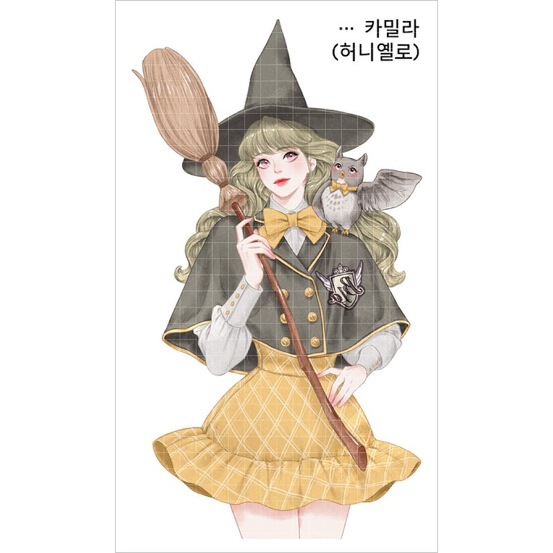 Camilla (3colors) Girl sticker (honne market) blackraccoon - 貼紙 - 紙 多色