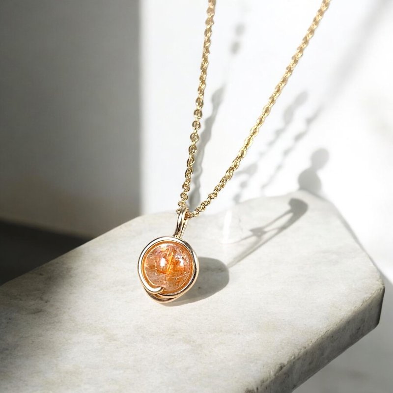 Sunstone Necklace | 14K Gold Filled | 925 Silver | Gemstone - Necklaces - Gemstone Orange