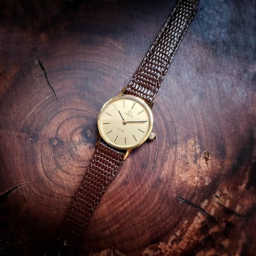 Pickers 古董設計 1970's OMEGA DE VILLE BR棕色機械錶