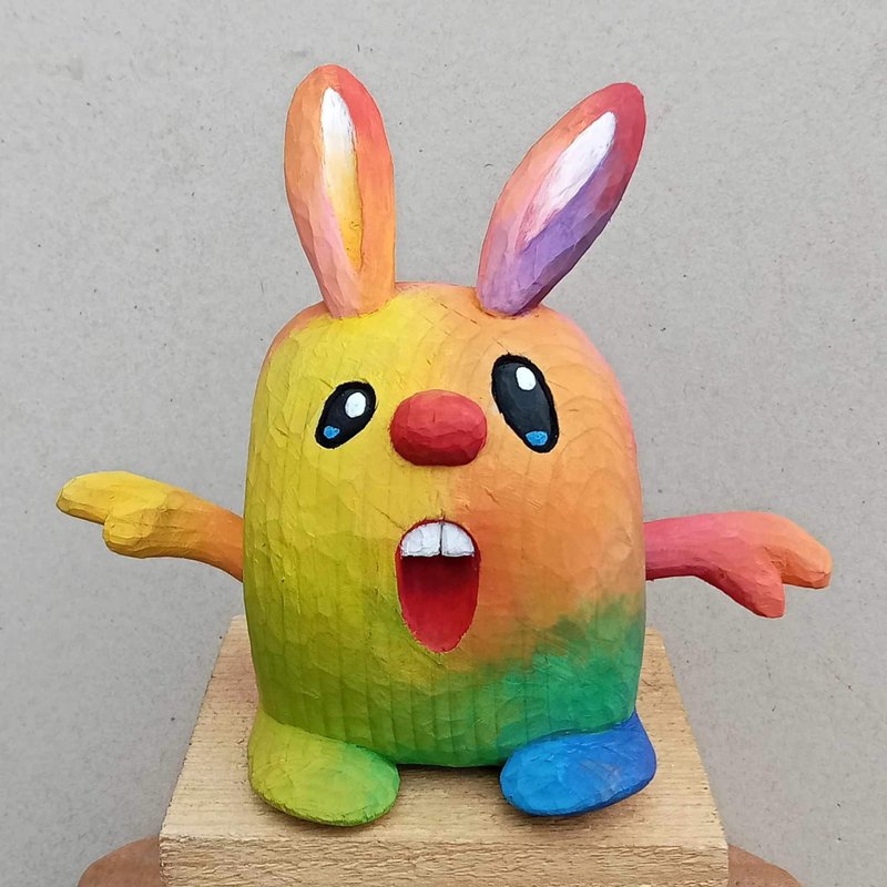 Rainbow Rabbit - Items for Display - Wood Multicolor