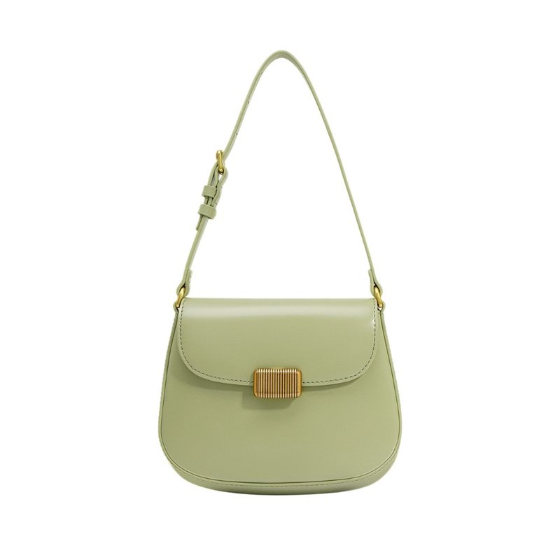 ZENDAR 限定10%OFF プレミアムカーフレザー ショルダーバッグ サドルバッグ ライトグリーン 新品同様の店頭展示品 - ショルダーバッグ - 革 グリーン