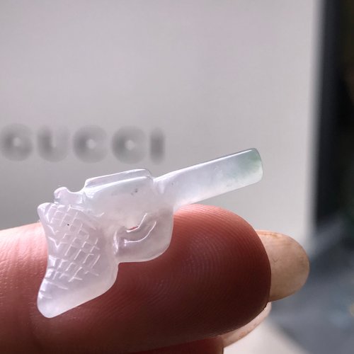 瓔珞翡翠 冰飄花翡翠手槍 | 天然緬甸A貨翡翠 | 送禮