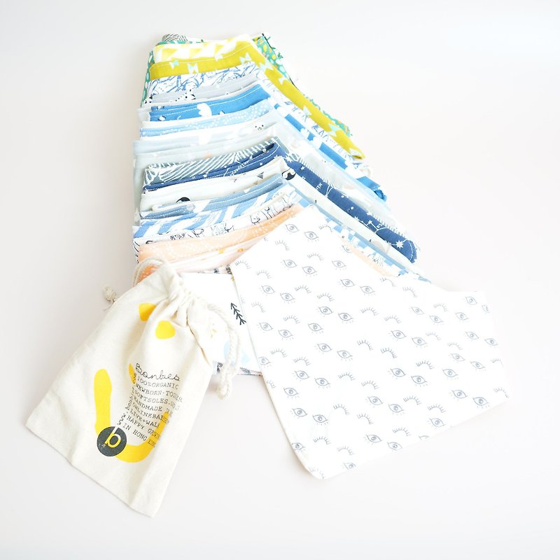 Miyue Gift Box Saliva Bib Saliva Towel Saliva Towel Set-Optional 3 Pattern Saliva Towel Gift Box - ผ้ากันเปื้อน - ผ้าฝ้าย/ผ้าลินิน ขาว