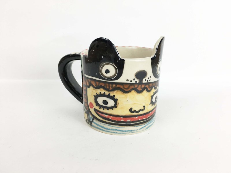 Nice Little Clay Ear Mug Dog Cap Girl 01061-14 - แก้วมัค/แก้วกาแฟ - ดินเผา หลากหลายสี