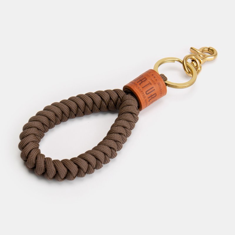 GOURTURE - 傘繩編織鑰匙圈【咖啡】 - 鑰匙圈/鑰匙包 - 尼龍 咖啡色