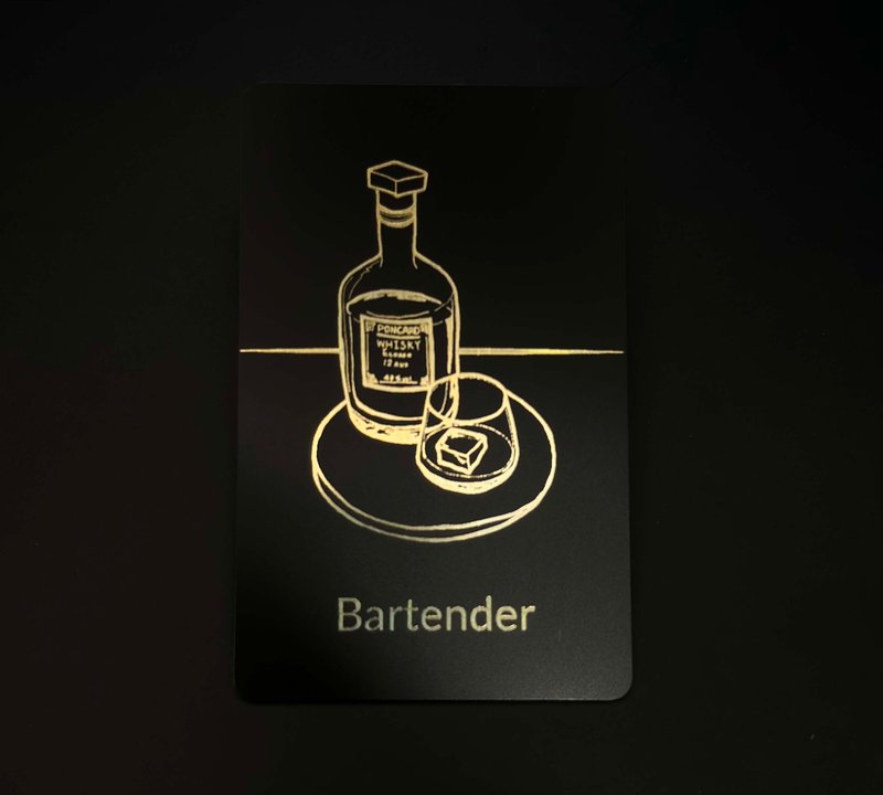 [Popular Design] Bartender Style Business Card (Free Keychain) - Gadgets - Plastic Black