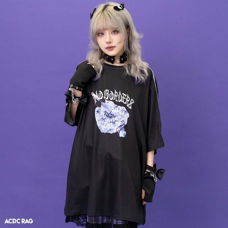 危險情人中性寬鬆短袖T恤ACDC RAG台灣代理JA0603 - 女 T 恤 - 其他材質 紫色