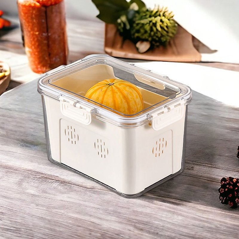 SHCJ Lifestyle Collection DripFresh Thickened Drainage Fresh-keeping Box - High Style 3L - Lunch Boxes - Plastic Transparent
