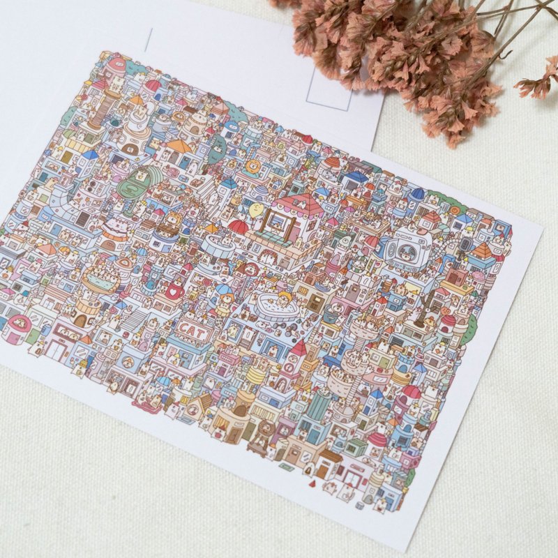 Cat Doodle Postcard - Cards & Postcards - Paper Multicolor