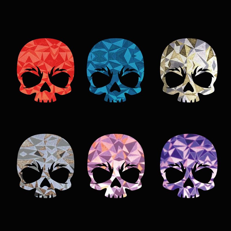 Evil skull diamond pattern reflective stickers reflective stickers car stickers locomotive stickers car stickers waterproof - สติกเกอร์ - วัสดุกันนำ้ 