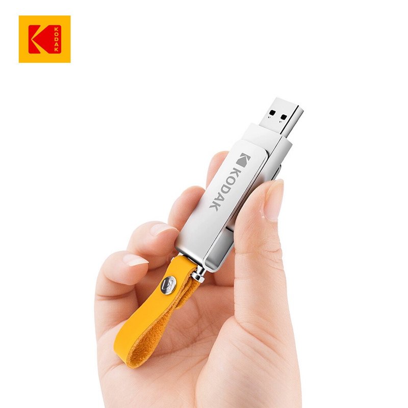 柯達KODAK K133 金屬雙旋轉隨身碟 - USB 隨身碟 - 其他金屬 銀色