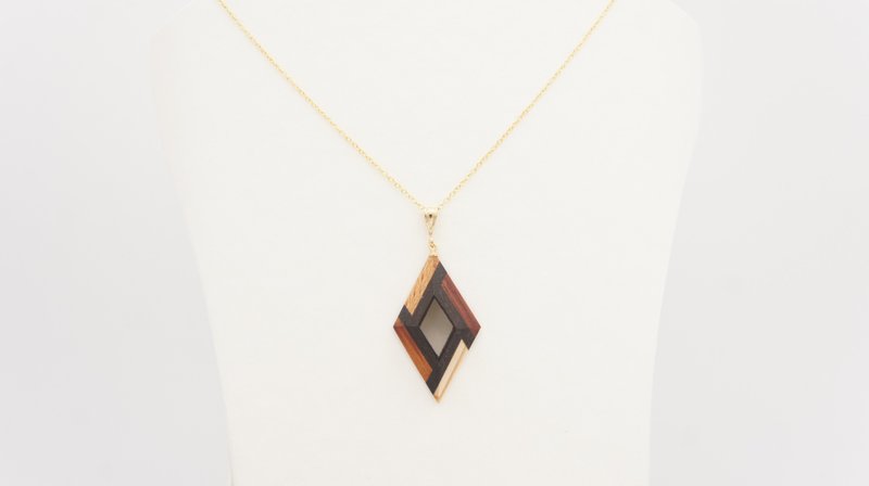 【新作】FOSSIL SERIES　ダイヤネックレス - 項鍊 - 木頭 咖啡色