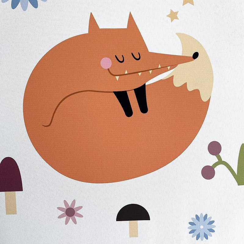 [Sample painting] The little fox in spring - lazy - orange little fox spring painting / home decoration