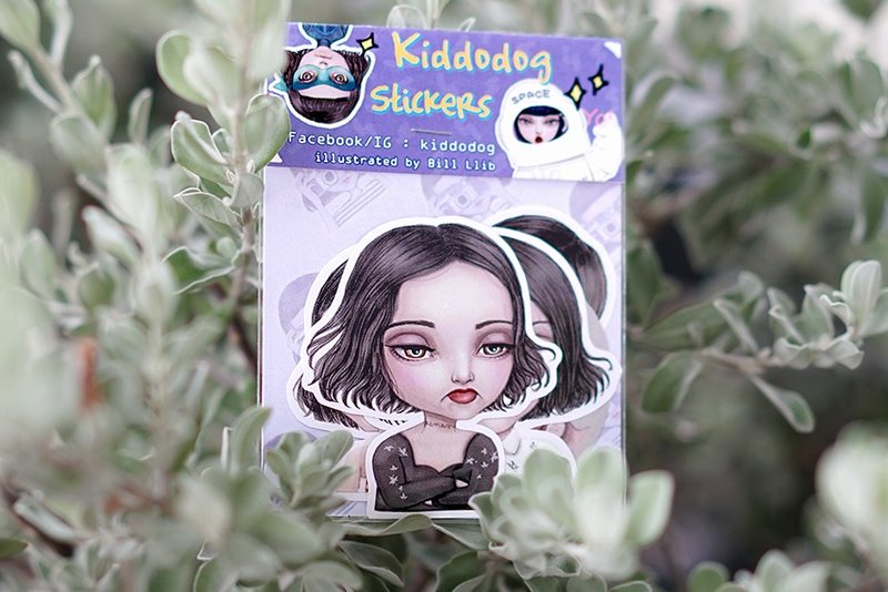 Sticker Pack - Set of 6 - Drama queengirl Character - Cute stickers - Emotion sticker - kid - child - feeling. - 貼紙 - 紙 